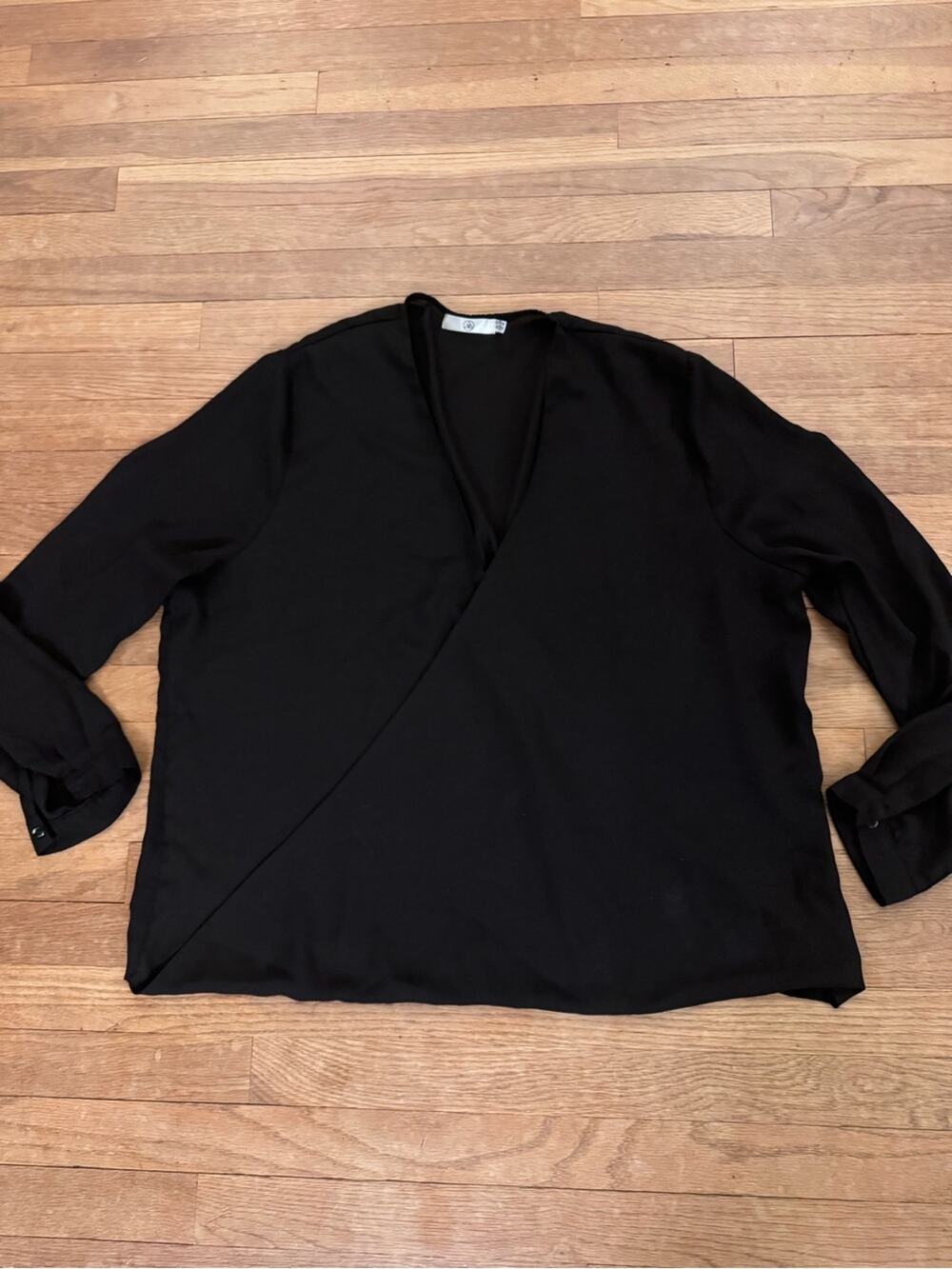 Missguided Women's Black Wrap Blouse - Size 16
 b11